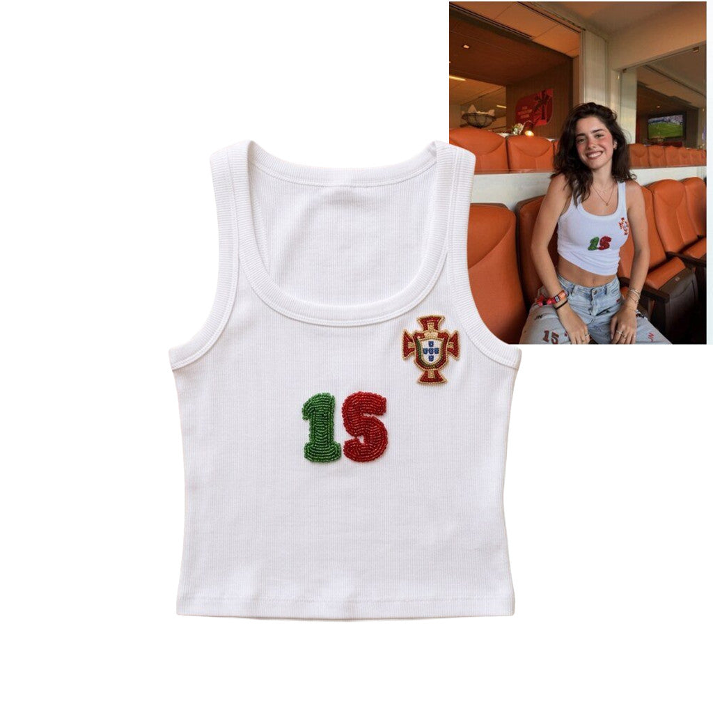 Portugal Football #15 Women Ribbed Tank Top FIFA World Cup 2026 Merch Gifts For Portugal Fan
