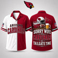 Arizona Cardinals Merch Sorry Wife It's Cardinals And Tailgate Time Hawaiian Shirt Funny Gifts