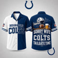 Indianapolis Colts Merch Sorry Wife It's Colts And Tailgate Time Hawaiian Shirt Funny Fan Gifts