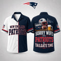 New England Patriots Merch Sorry Wife It's Patriots And Tailgate Time Hawaiian Shirt Gag Gifts