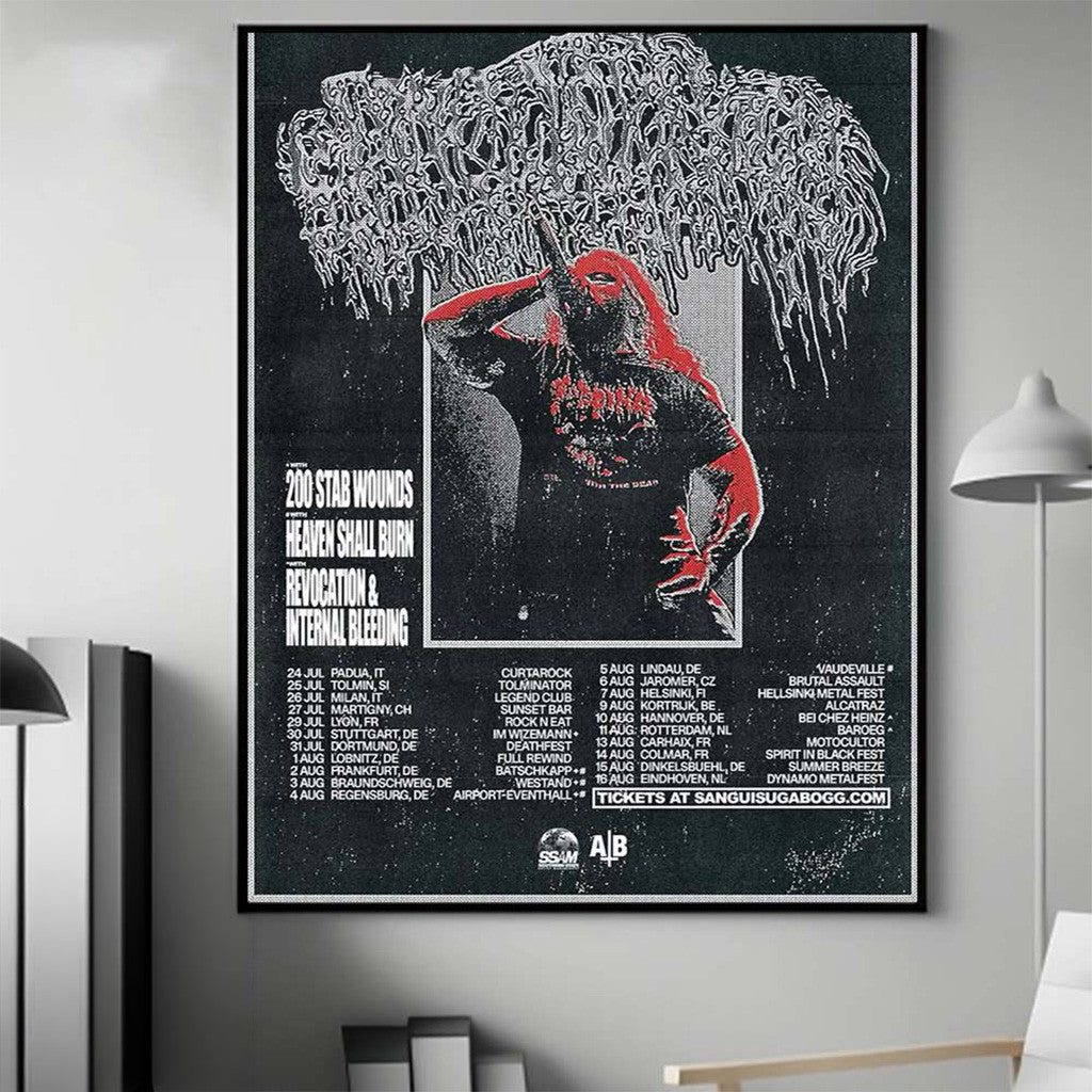 Sanguisugabogg 2026 European Summer Tour Artwork Poster Sanguisugabogg Merch Wall Art Decor