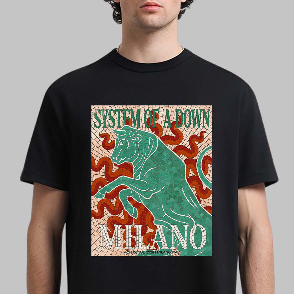 System Of A Down Milano Italy 2026 Poster T-Shirt SOAD Merch Best Gift For Music Lovers