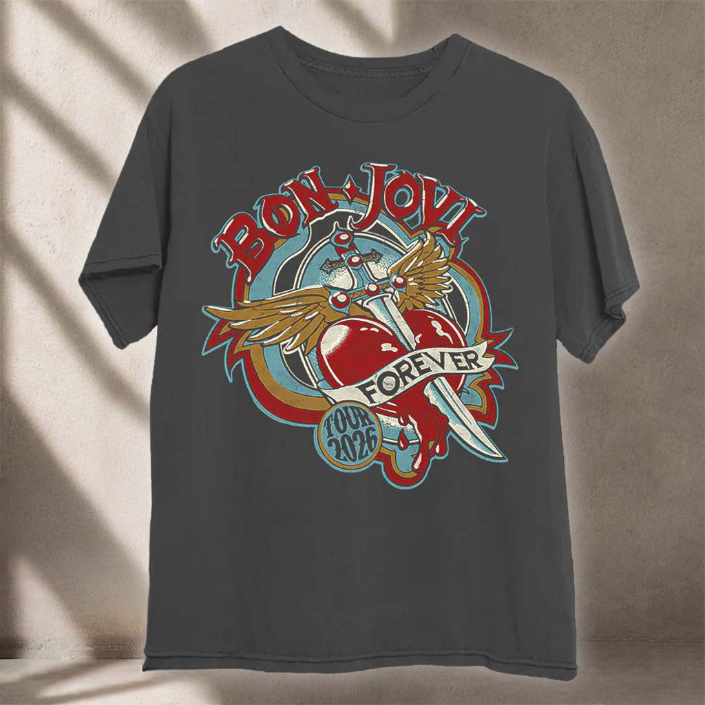 Bon Jovi Forever Tour 2026 T-Shirt Bon Jovi Concert Merch Gifts For Music Lovers