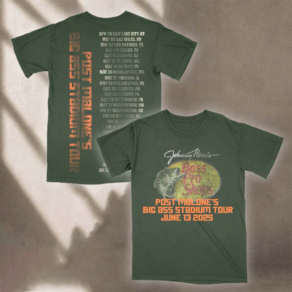 Post Malone X Bass Pro Shops Graphic T-Shirt Post Malone Tour Merch 2026 Gift For Music Fans