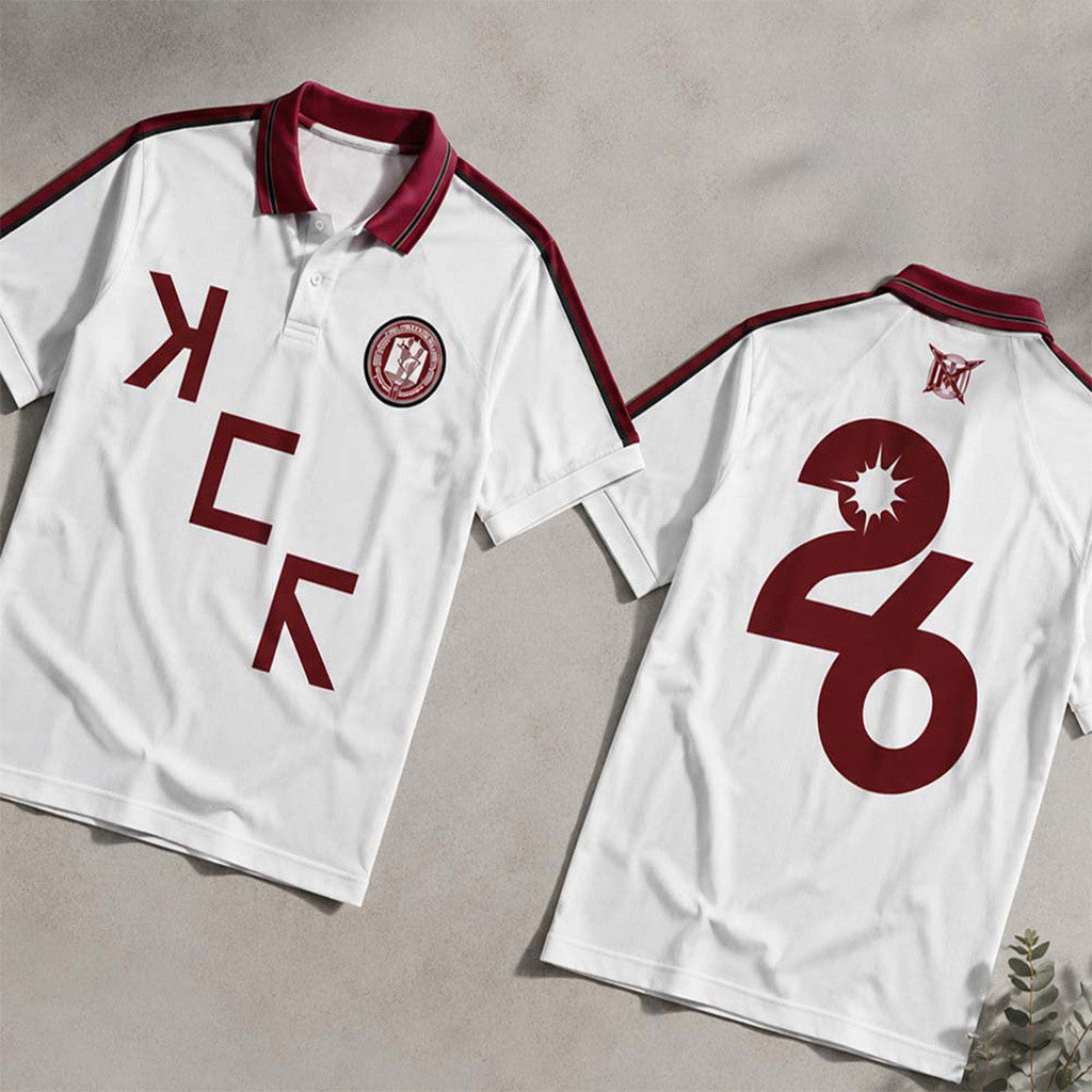 MCR The Black Parade Tour 2026 Anfield Liverpool White Polo Shirt My Chemical Romance Merch