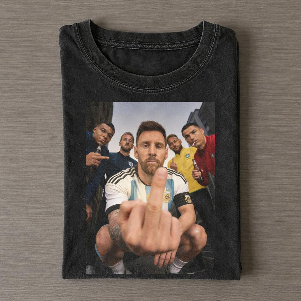 Mbapp Kane Messi Neymar Ronaldo Flip Off T-Shirt Argentina FIFA World Cup 2026 Merch Fan Gear
