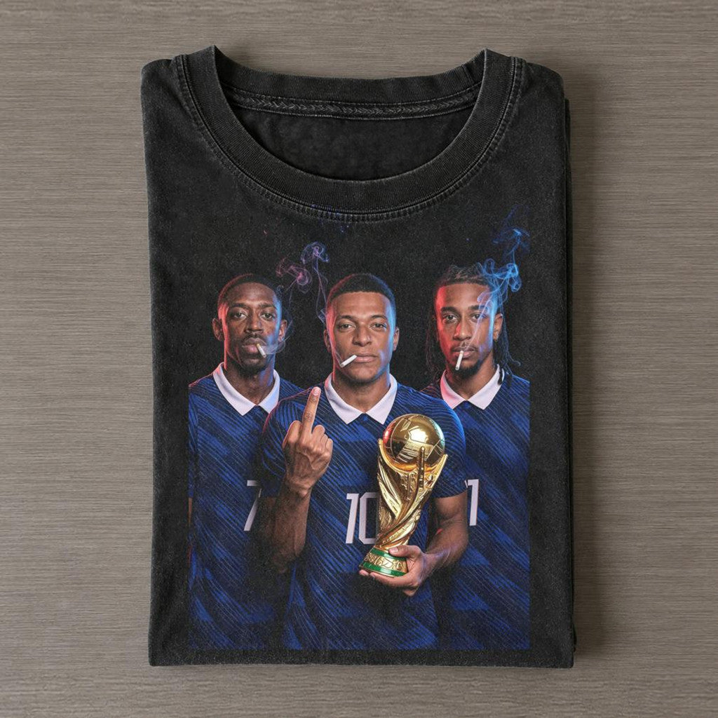 Ousmane Dembele Kylian Mbappe And Michael Olise Smoke France 2026 World Cup T-Shirt FIFA Merch