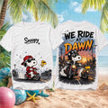 Retro Snoopy We Ride At Dawn Biker Motorcycle White Shirt Best Gift For Brothers