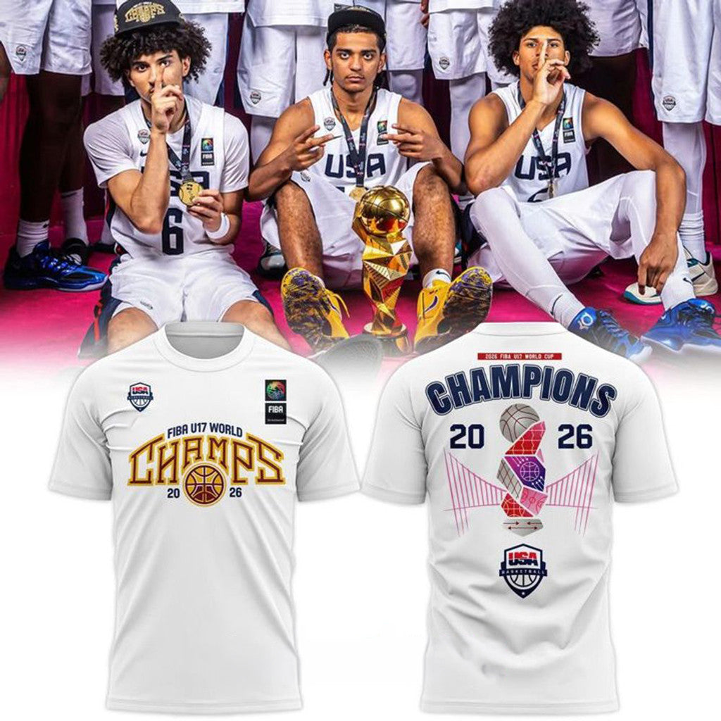 USA Basketball 2026 FIBA Champions White Shirt USA Basketball Merch Best Gift For Brothers