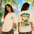 Snoopy Subway Fresh Mood One Bite Vintage Cartoon Fast Food Shirt Cute Snoopy T-Shirt Gifts