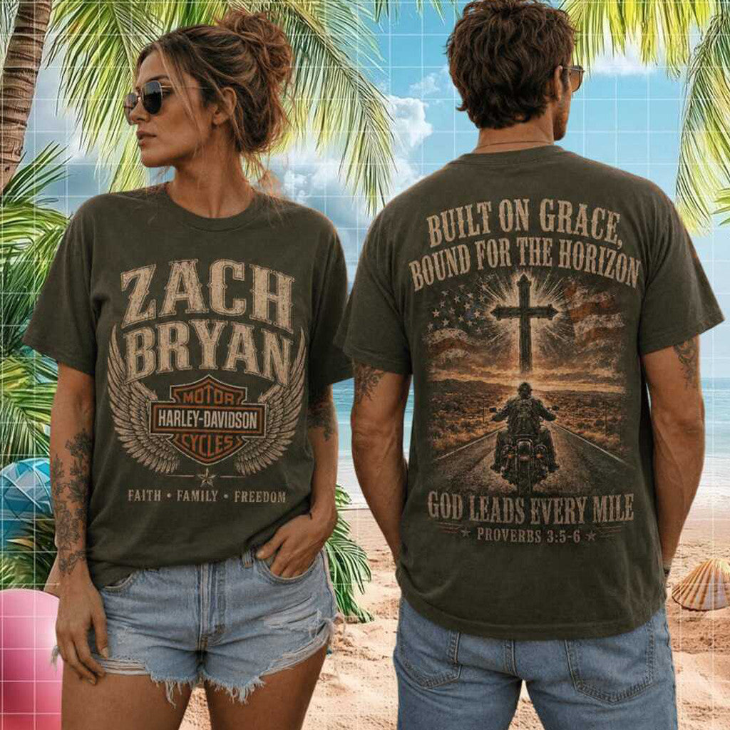 Zach Bryan HD Built On Grace Horizon Country Shirt Zach Bryan Merch Music Fan Clothing