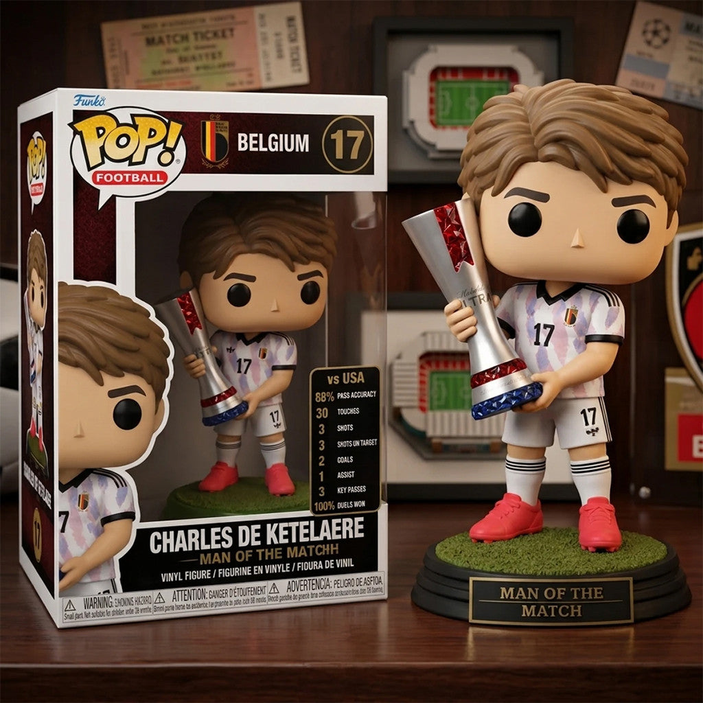#17 Charles De Ketelaere Belgium Man Of The Match Collector Funko Pop Gift For Soccer Fans