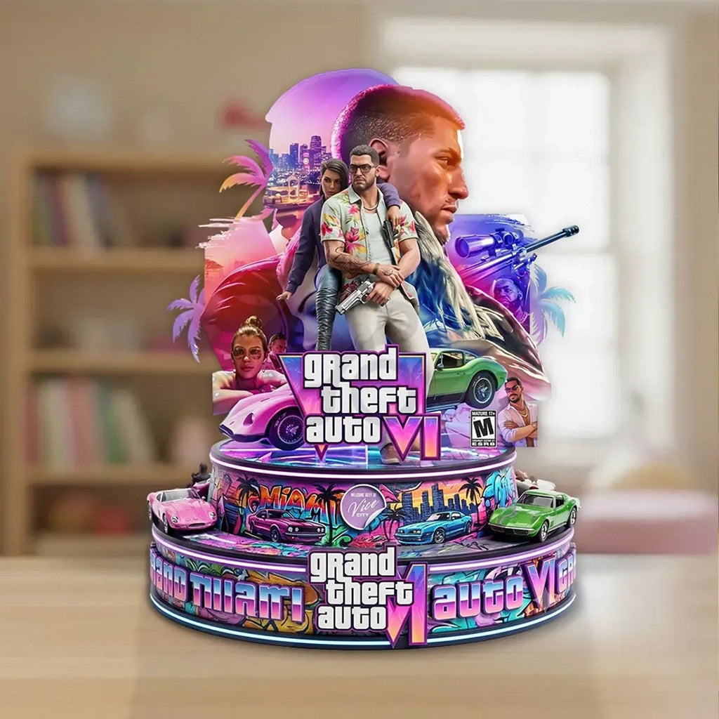 Grand Theft Auto VI Vice City Acrylic Plaque 2026 GTA 6 Merch Best Gift For Game Lovers