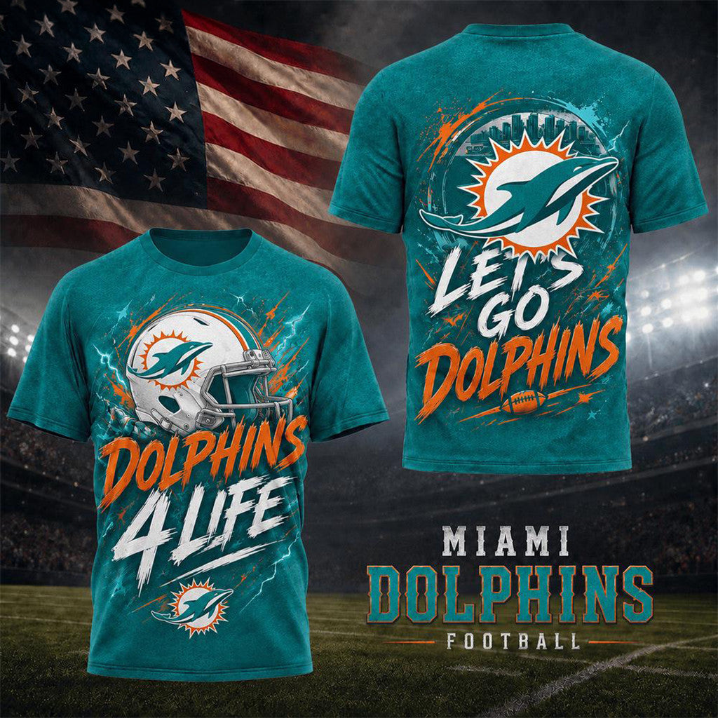 Miami Dolphins For Life T-Shirt 2026 Miami Dolphins Merch Football Fan Apparel Gift For Dad
