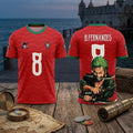 B Fernandes Jersey #8 Portugal X Zoro One Piece Anime World Cup 2026 Jersey Fan Merch