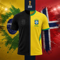 Brazil X Norway World Cup 2026 Mashup Jersey T-Shirt Football FIFA WC 2026 Merch Gift Ideas