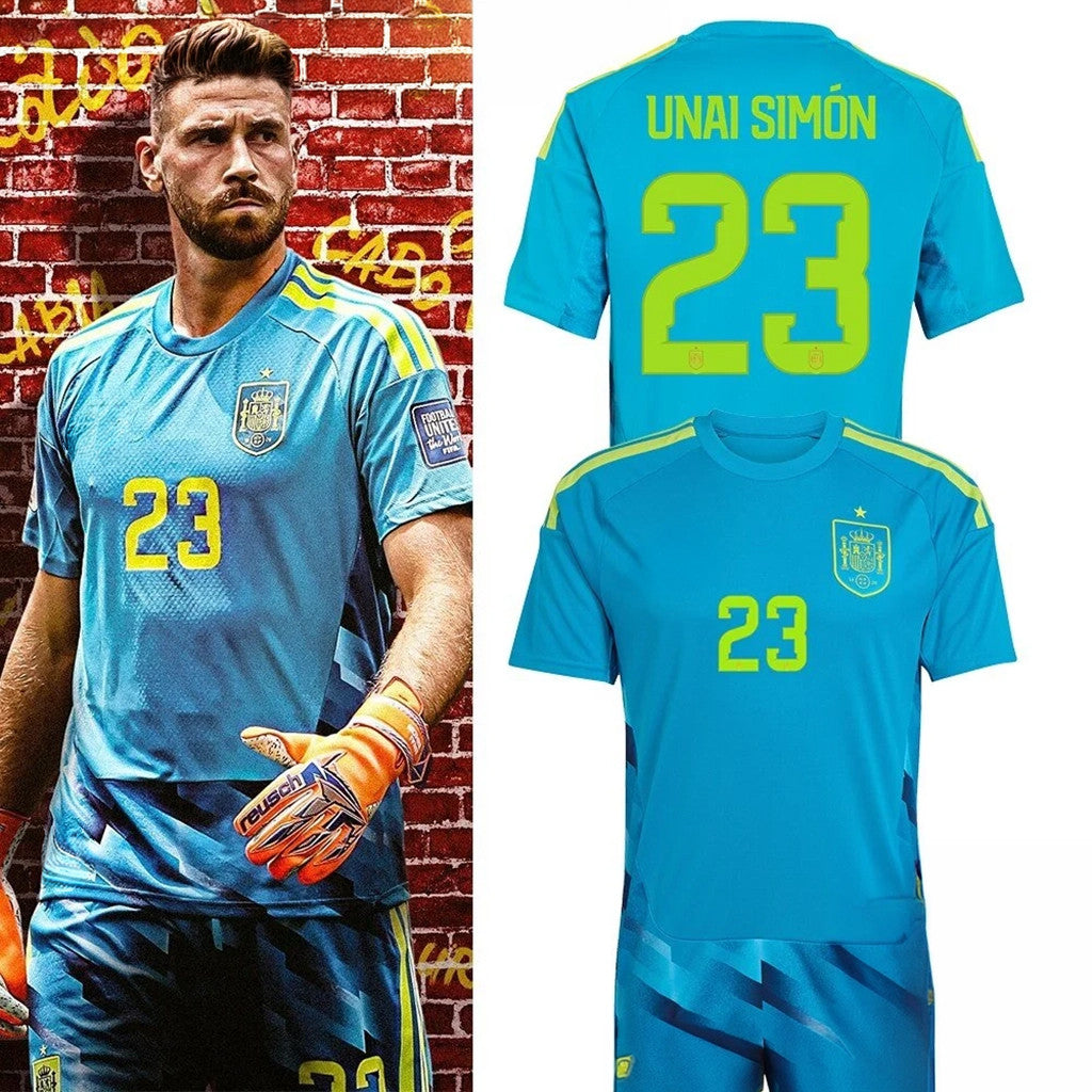 Unai Simon #23 Spain World Cup 2026 Home Goalkeeper Jersey T-Shirt Spain Football FIFA Gear