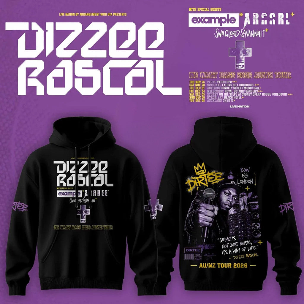 Dizzee Rascal We Want Bass 2026 Tour Black Hoodie Dizzee Rascal Merch Gift For Rapper Fans