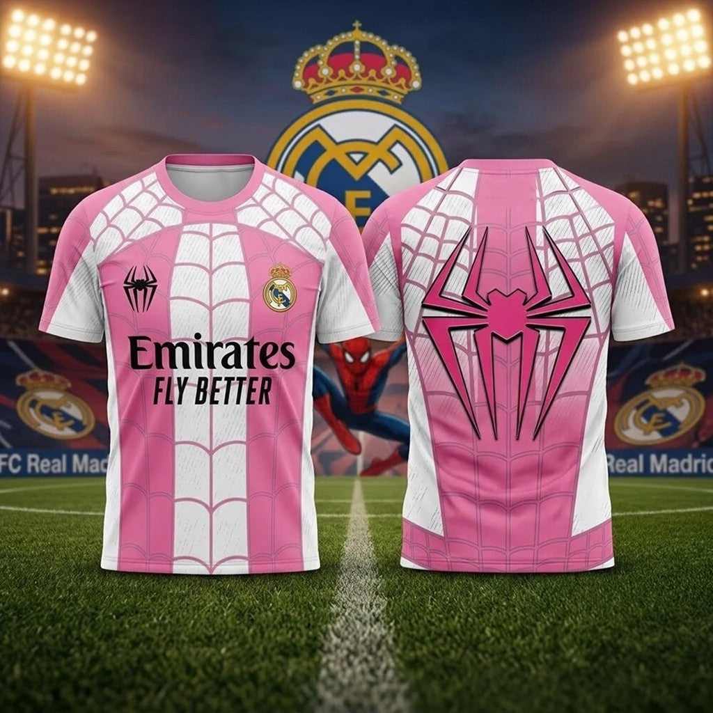Spider Man Real Madrid Pink Jersey Best Gifts For Football Fans