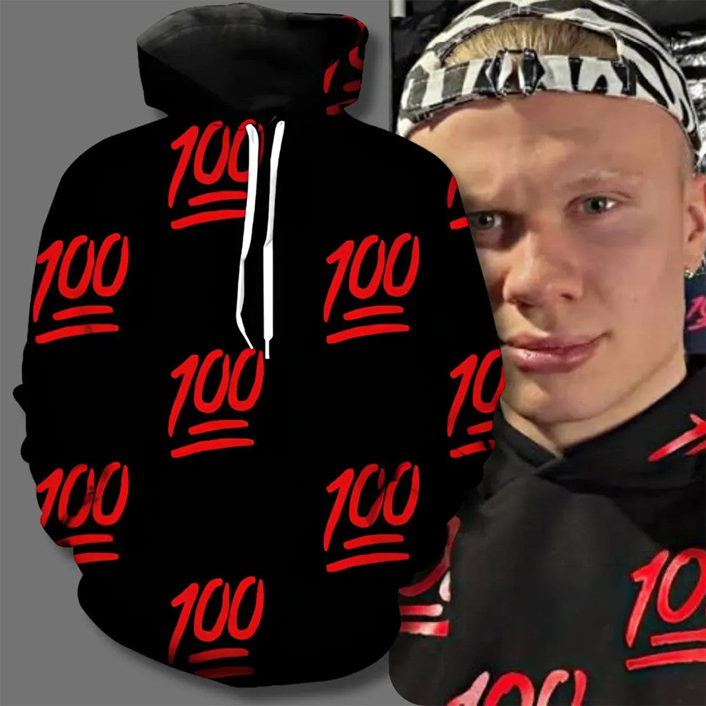 Erling Haaland 100 Emoji Hoodie Erling Haaland Merch Norway World Cup 2026 Clothing Him Gifts