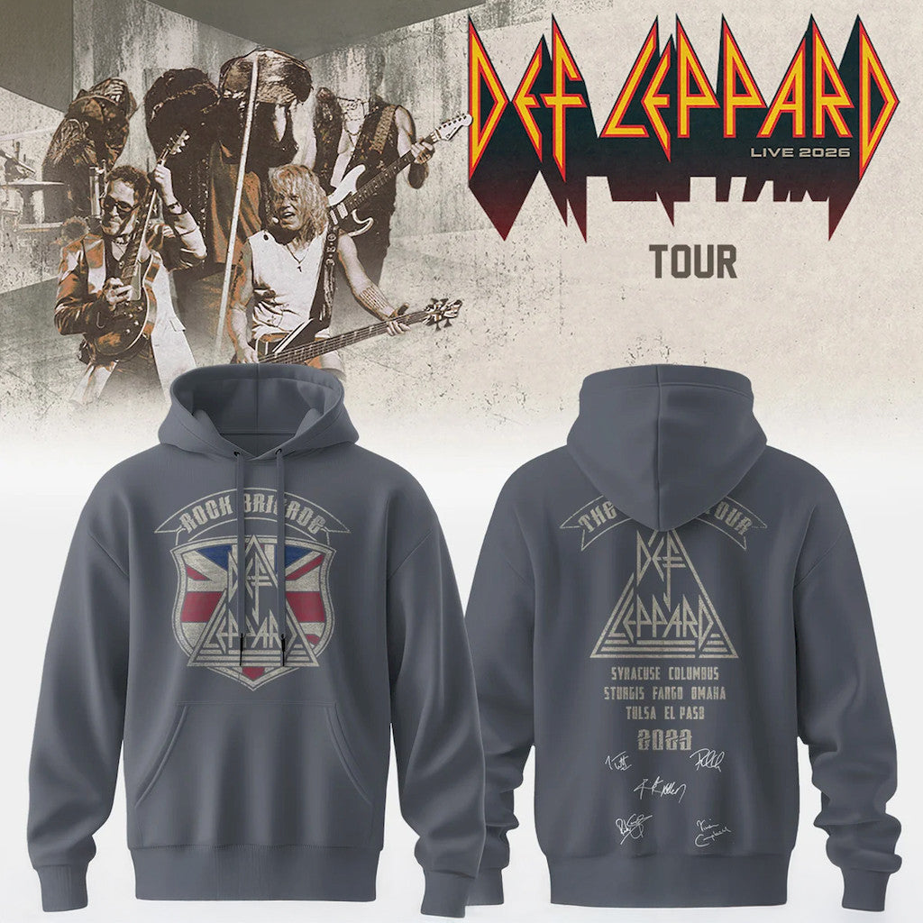 Def Leppard Tour 2026 Hoodie Def Leppard Merch Signature Best Gift For Rock Music Lovers