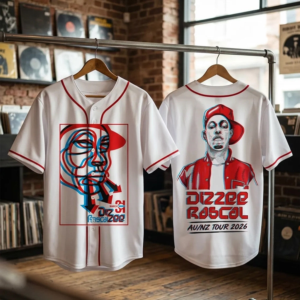 Dizzee Rascal We Want Bass 2026 Tour White Baseball Jersey Dizzee Rascal Merch Rap Fan Gifts