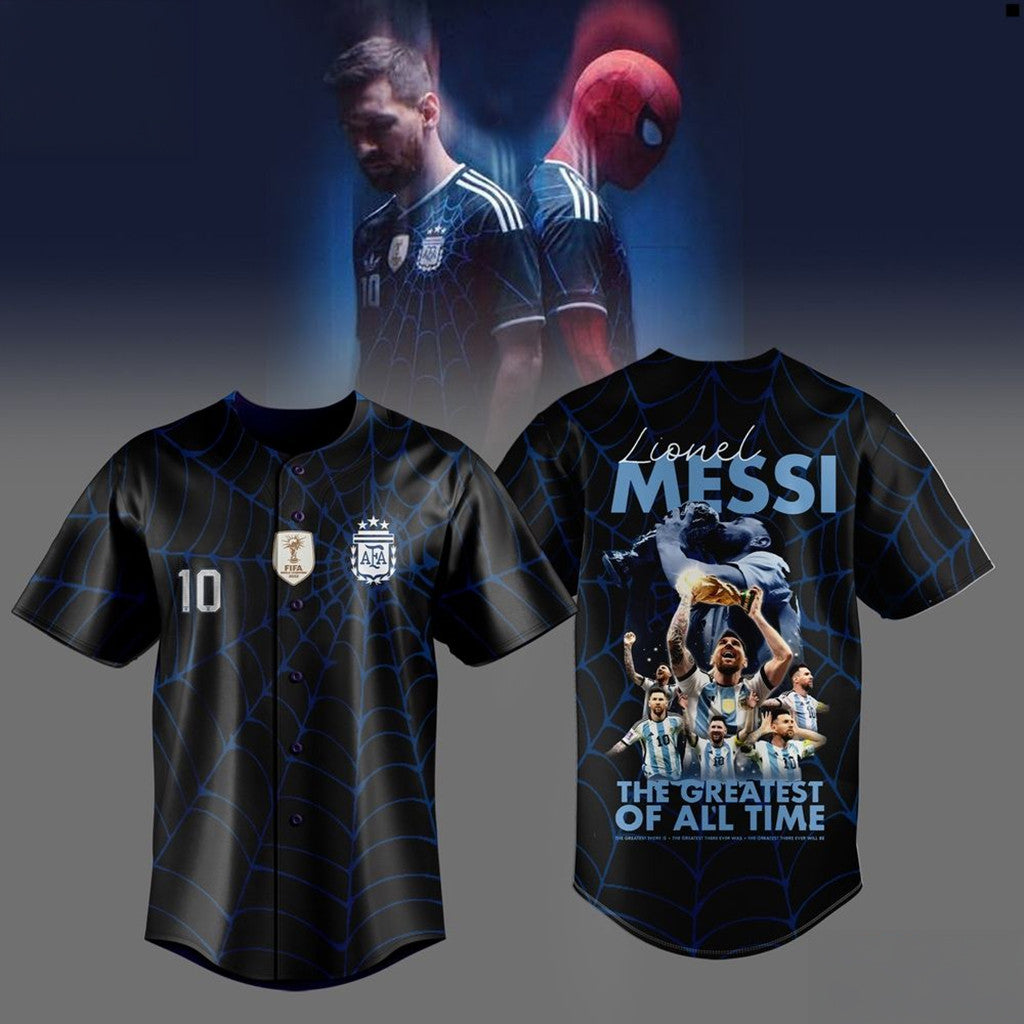 Messi X Spider-Man GOAT Web Hero Baseball Jersey Messi World Cup 2026 Merch Gift For Fans