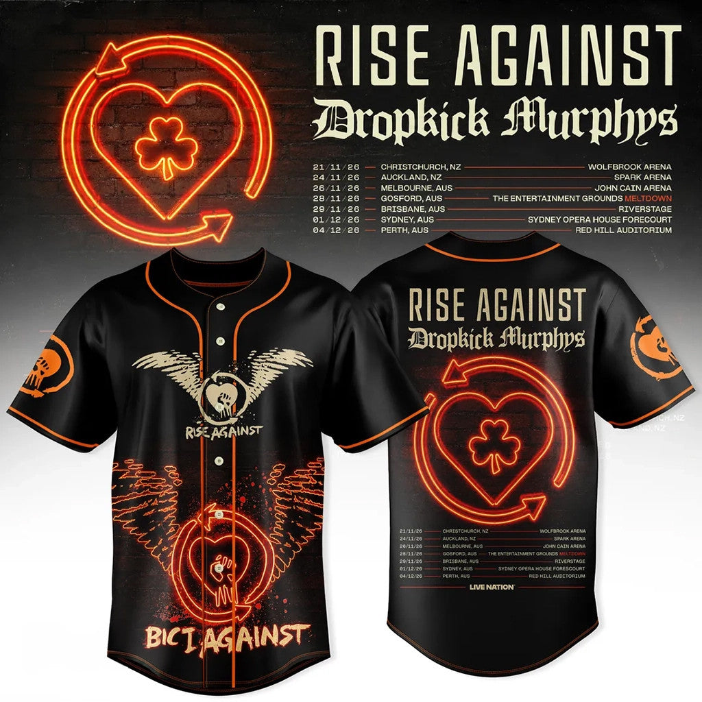 Rise Against X Dropkick Murphys 2026 Tour Baseball Jersey Fan Merch Gift For Brothers