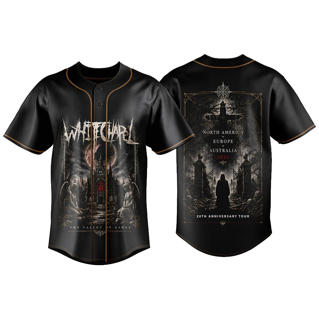 Whitechapel 20Th Anniversary Tour Baseball Jersey Whitechapel Merch Gifts For Music Fans