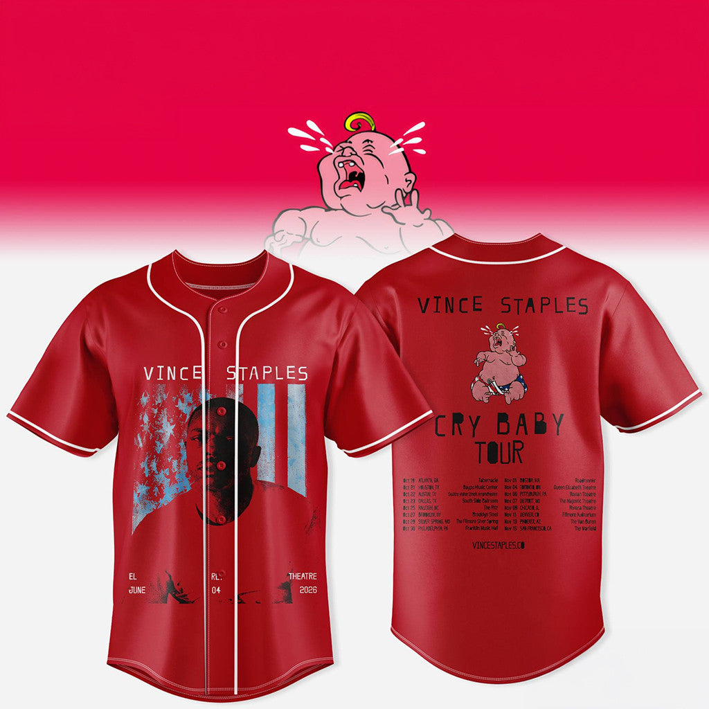 Vince Staples Cry Baby Tour Jersey Vince Staples Merch Music Gear Gifts For Rap Lovers