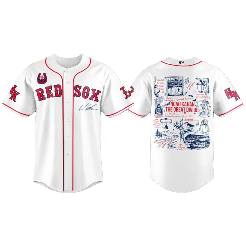 Noah Kahan The Great Divide Tour 2026 Boston Red Sox Jersey Noah Kahan Great Divide Merch