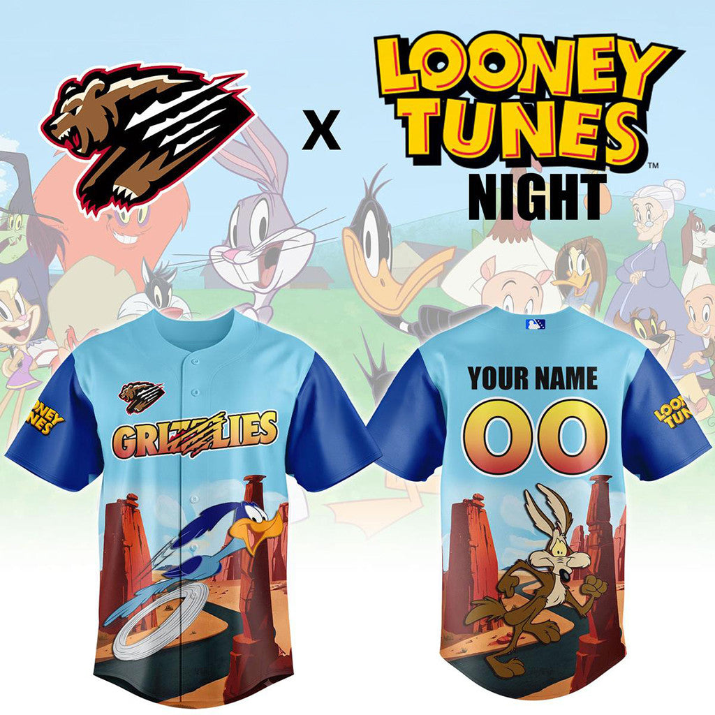 Personalized Fresno Grizzlies X Looney Tunes Night Jersey 2026 Fresno Grizzlies Merch Fan Gifts