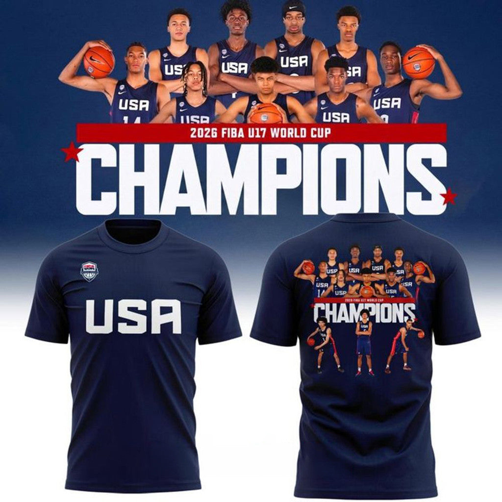 2026 FIBA U17 Basketball World Cup Champions T-Shirt USA Basketball Fan Gear Gifts For Him