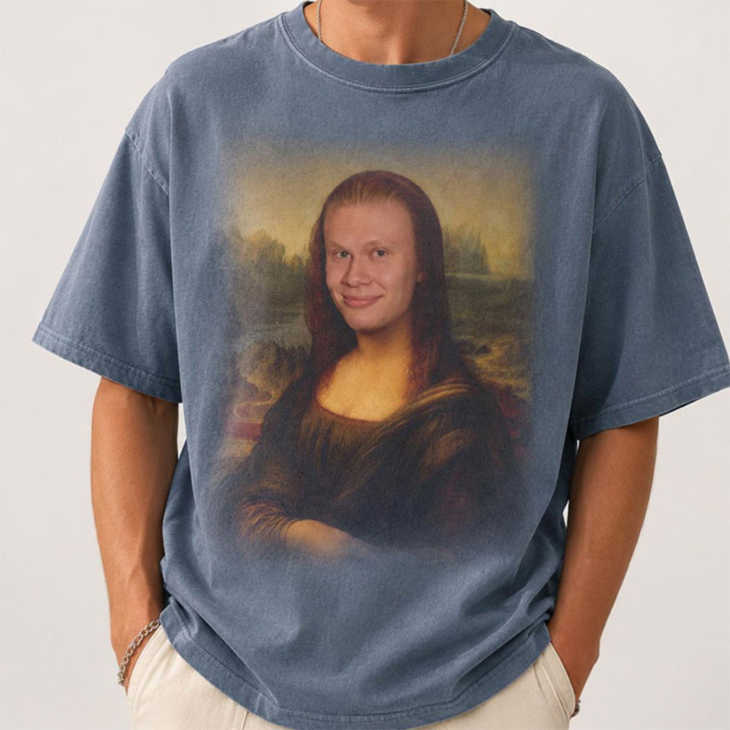 Erling Haaland Mona Lisa Meme Funny Soccer T-Shirt Erling Haaland Merch Gift For Fans