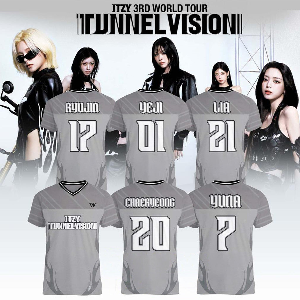ITZY Tunnel Vision World Tour 2026 Signature Football Jersey ITZY Merch Gift For Music Lovers