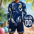 Personalized Scotland Football National Team Long Sleeve Shirt Shorts Set UK Football Fan Gifts