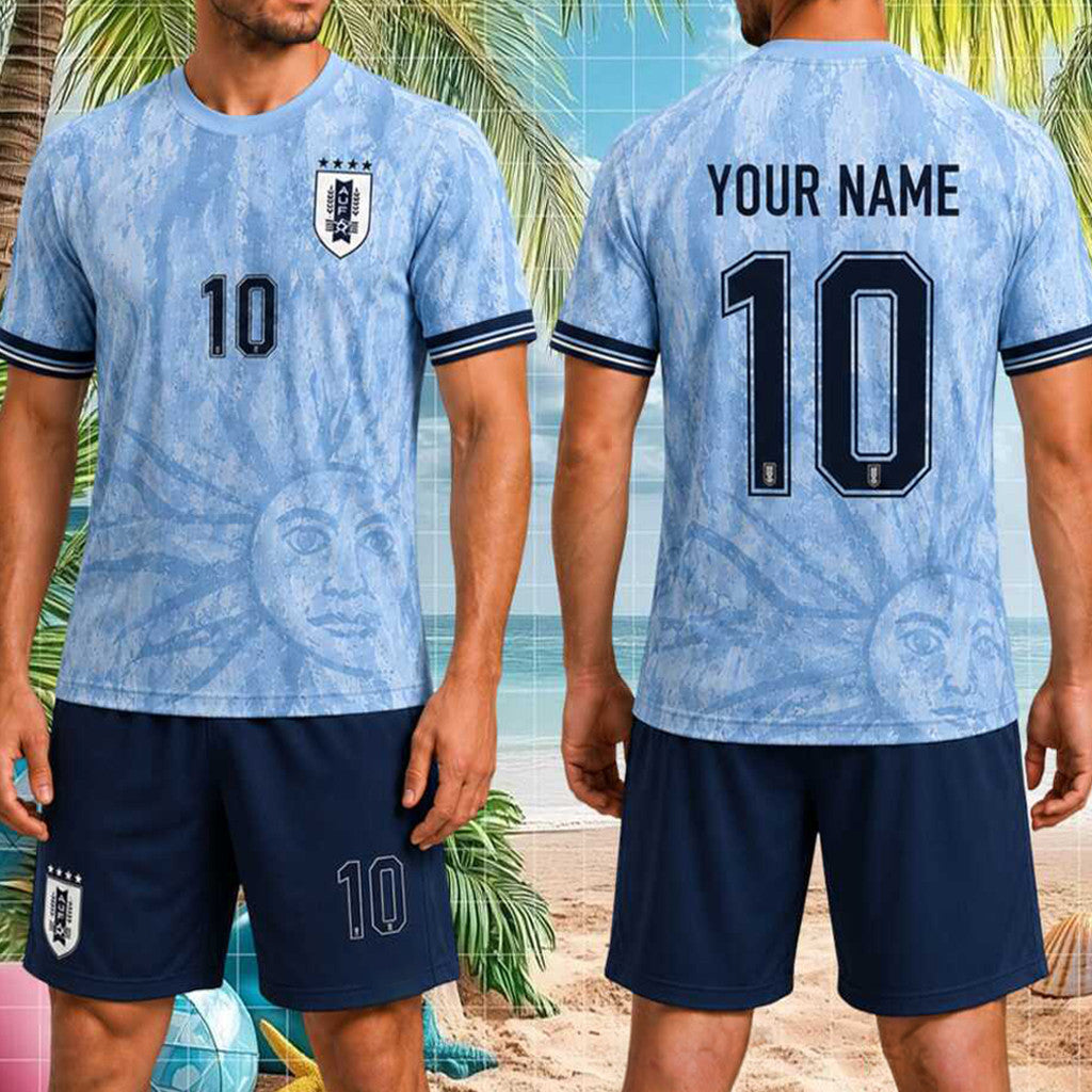 Personalized Uruguay National Team Jersey Shirt Shorts Set Uruguay World Cup 2026 Merch Men's