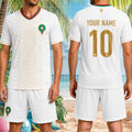 Personalized Morocco Football Traditional Pattern Jersey Shirt Shorts Set Morocco World Cup Merch