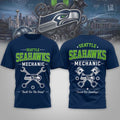 Seattle Seahawks Mechanic Built For The Grind T-Shirt 2026 Seattle Seahawks Merch Fathers Gifts