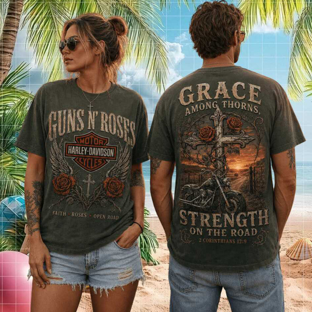 Guns N Roses Grace Among Thorns Vintage Harley Davidson Biker Shirt GNR Merch 2026 Fan Gifts