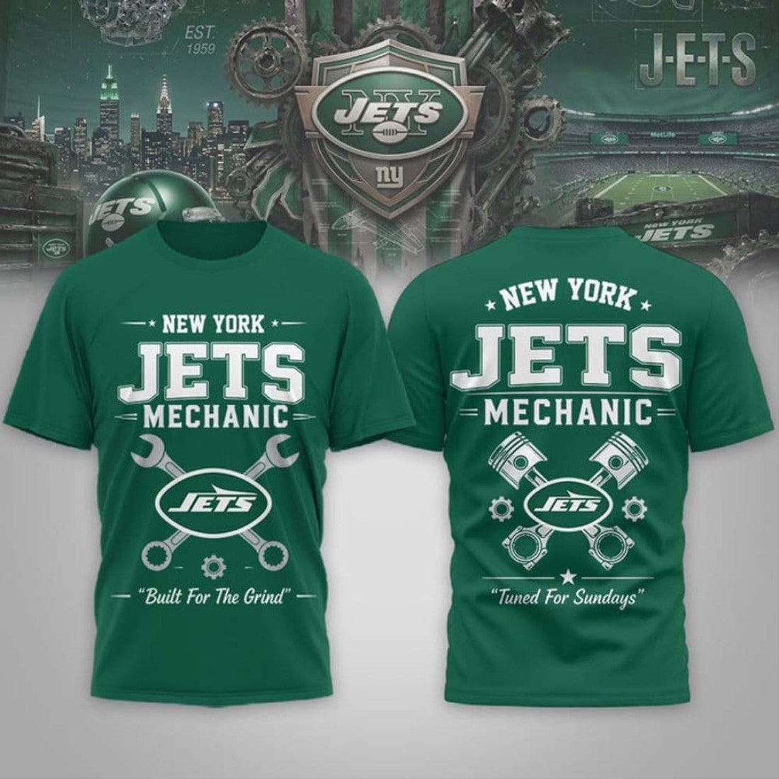 New York Jets Mechanic Built For The Grind T-Shirt 2026 NY Jets Merch Gift For Football Lovers