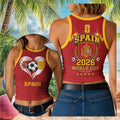 Spain FIFA World Cup 2026 Crop Tank Spain Soccer Game Day Clothing Gift For Women's