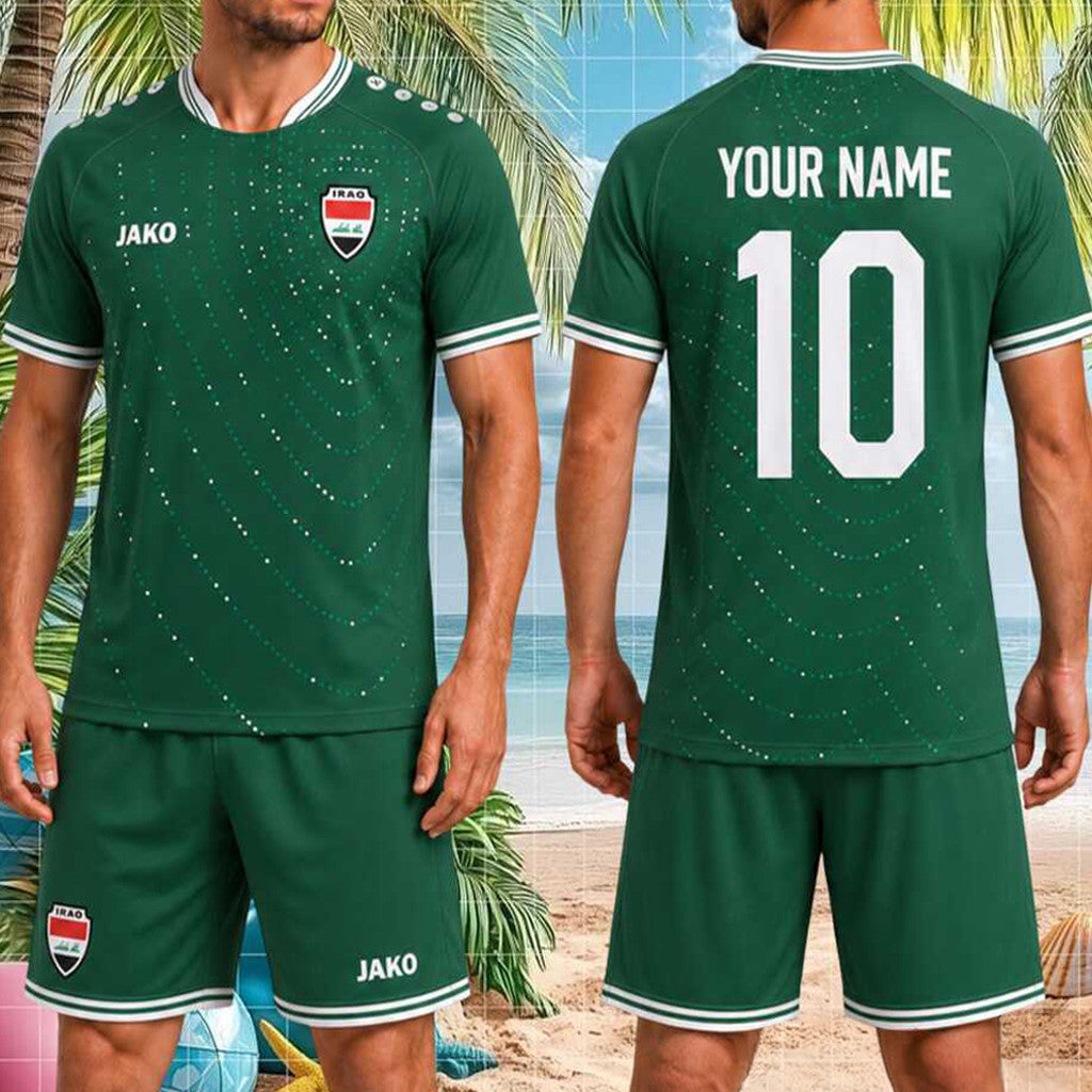 Custom Iraq National Team Jersey Shirt Shorts Set World Cup 2026 Merch Match Day Clothing Men's