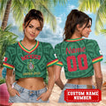 Personalized Mexico United 2026 Cropped V-Neck Shirt Mexico Football Team Merch Present For Her