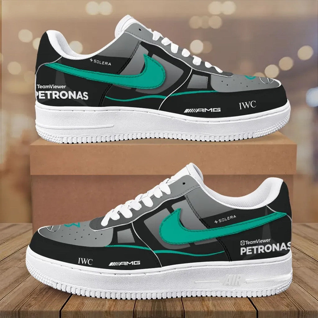 Mercedes AMG Petronas F1 Team Black Grey Shoes Sneakers Best Gift For Boyfriend