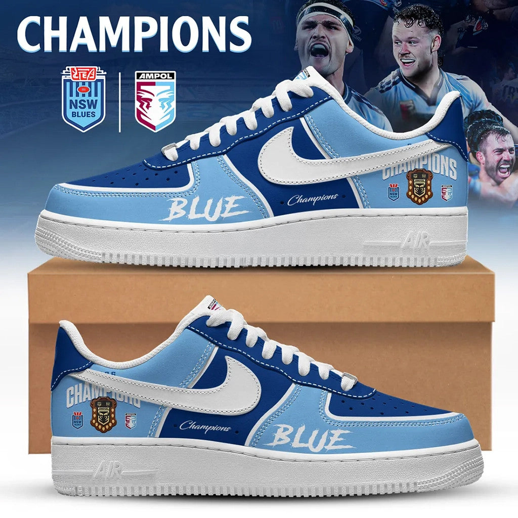 NSW Blues Champions Shoes Sneakers 2026 NSW Blues Merch Rugby Fan Gear Gift For Husband