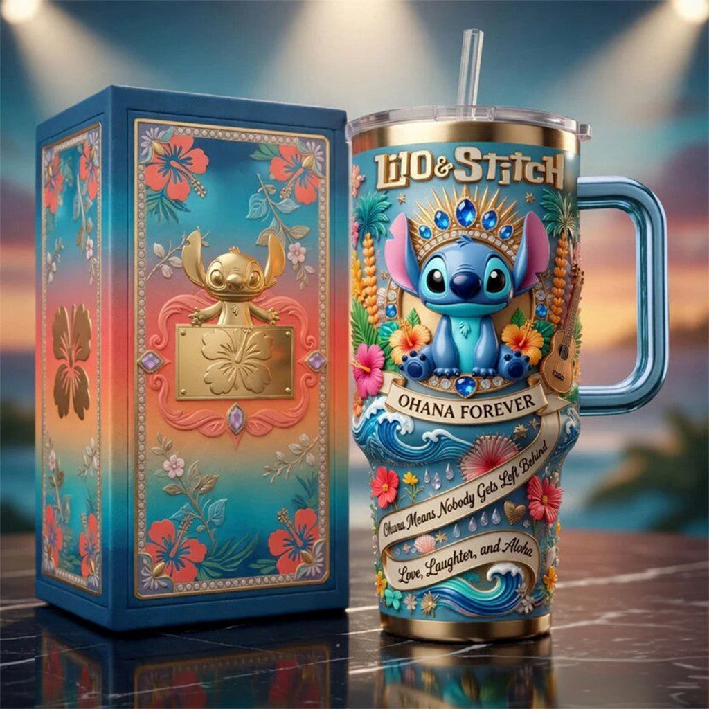 Lilo And Stitch Ohana Forever 40Oz Tumbler 2026 Lilo And Stitch Merch Gift For Daughters