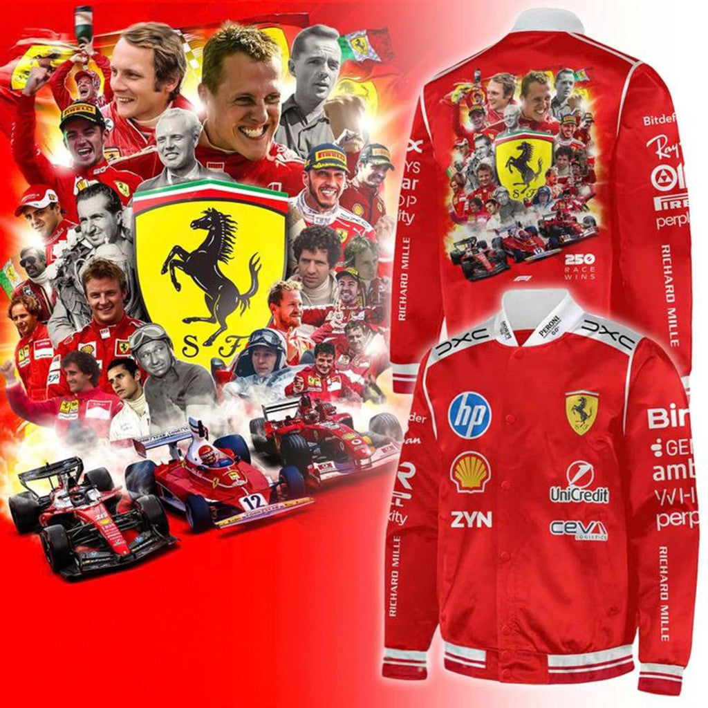 Scuderia Ferrari 250 Race Wins F1 Racing Red Jacket Special Gifts For Dad From Son