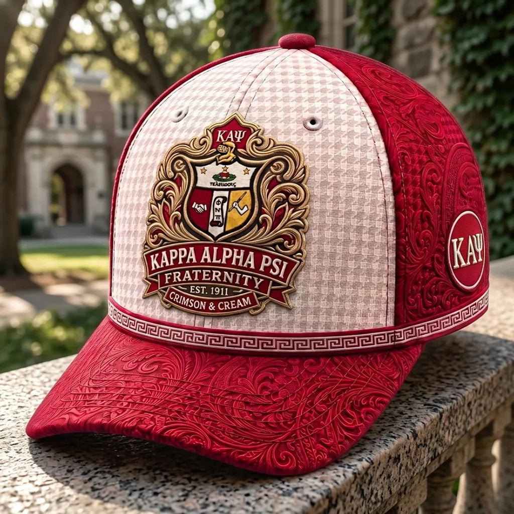 Kappa Alpha Psi Crimson Cream Crest Hat KAP Merch Useful Gifts For Dad