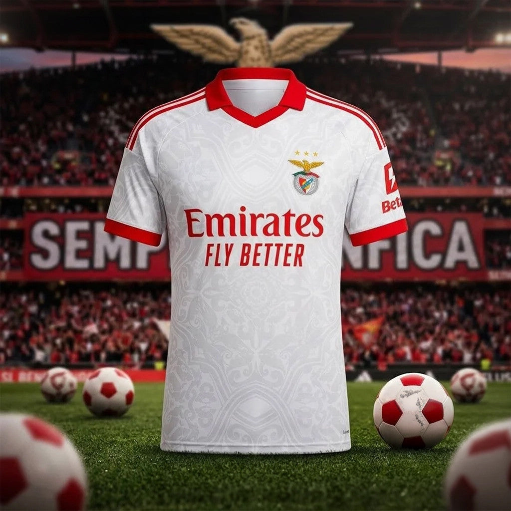 SL Benfica 2026 2027 Away V-Neck Jersey SL Benfica Merch Best Gift For Football Fans